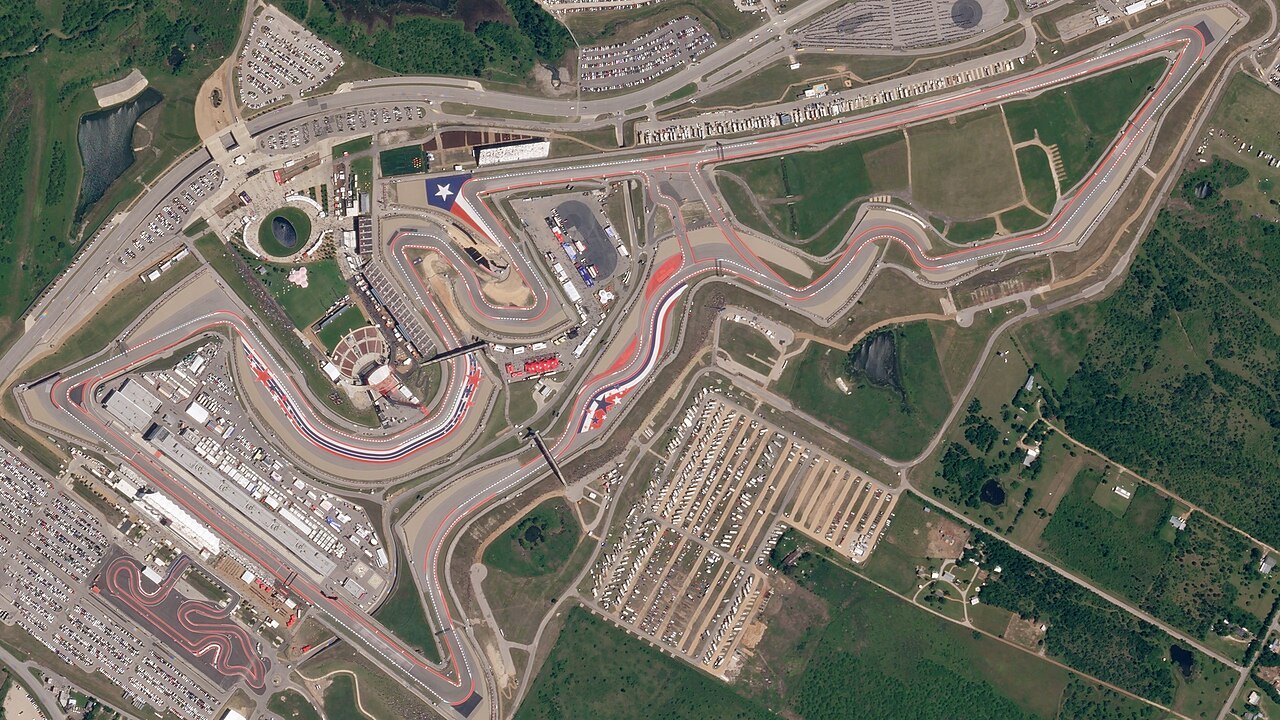 Widok satelitarny toru Circuit of the Americas