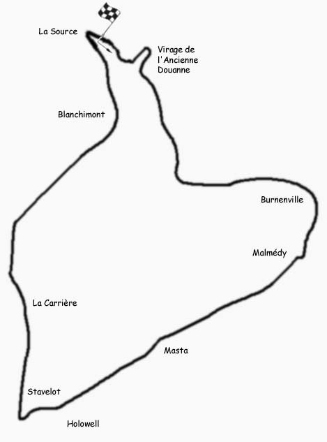 Pierwotny, 14-kilometrowy układ toru Spa-Francorchamps z 1922 roku