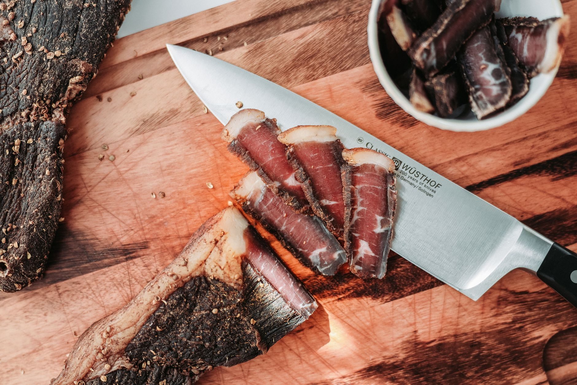 Biltong pokrojony na kawałki